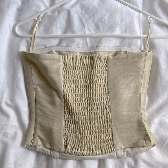 H&M SHIMMERY GOLD CORSET TOP - Picture 2 of 4